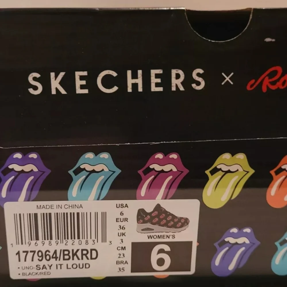 2023 Women's Skechers Size 6 Uno Say It Loud Rolling Stones Shoes..New - Picture 5 of 5